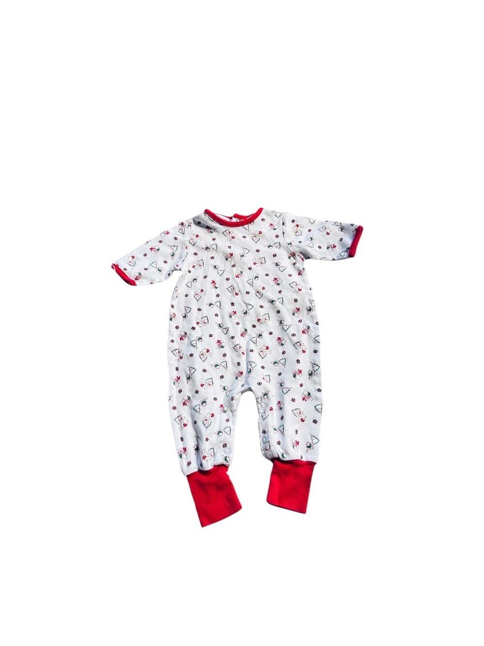 Small Steps Christmas Trees & Bears Pajamas Romper Sleepsuit Infant Baby 0-3M‎